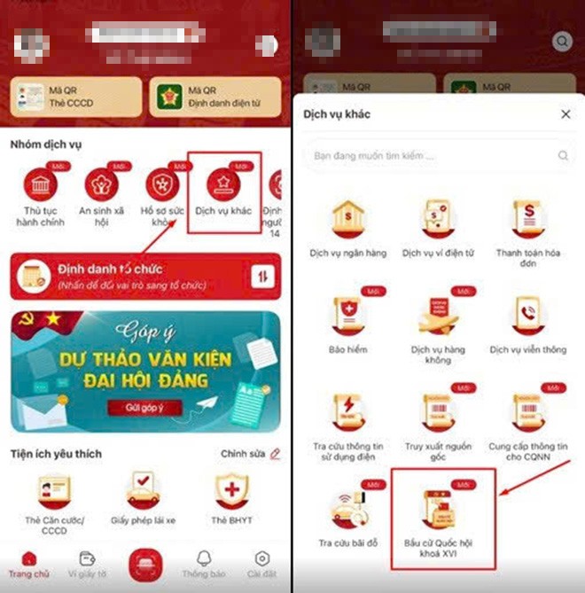 Ứng dụng VNeID đã tích hợp chức năng “Bầu cử Quốc hội khóa XVI”